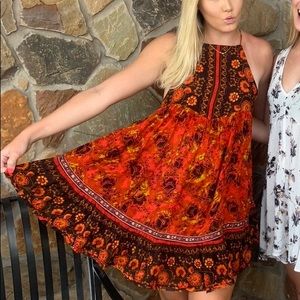 Red Bohemian free people dress